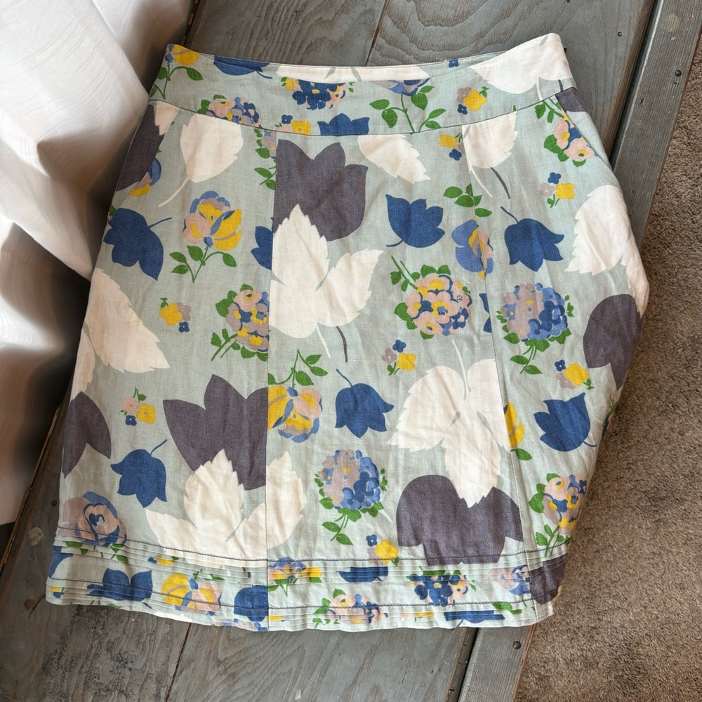 Boden floral linen skirt | size 8